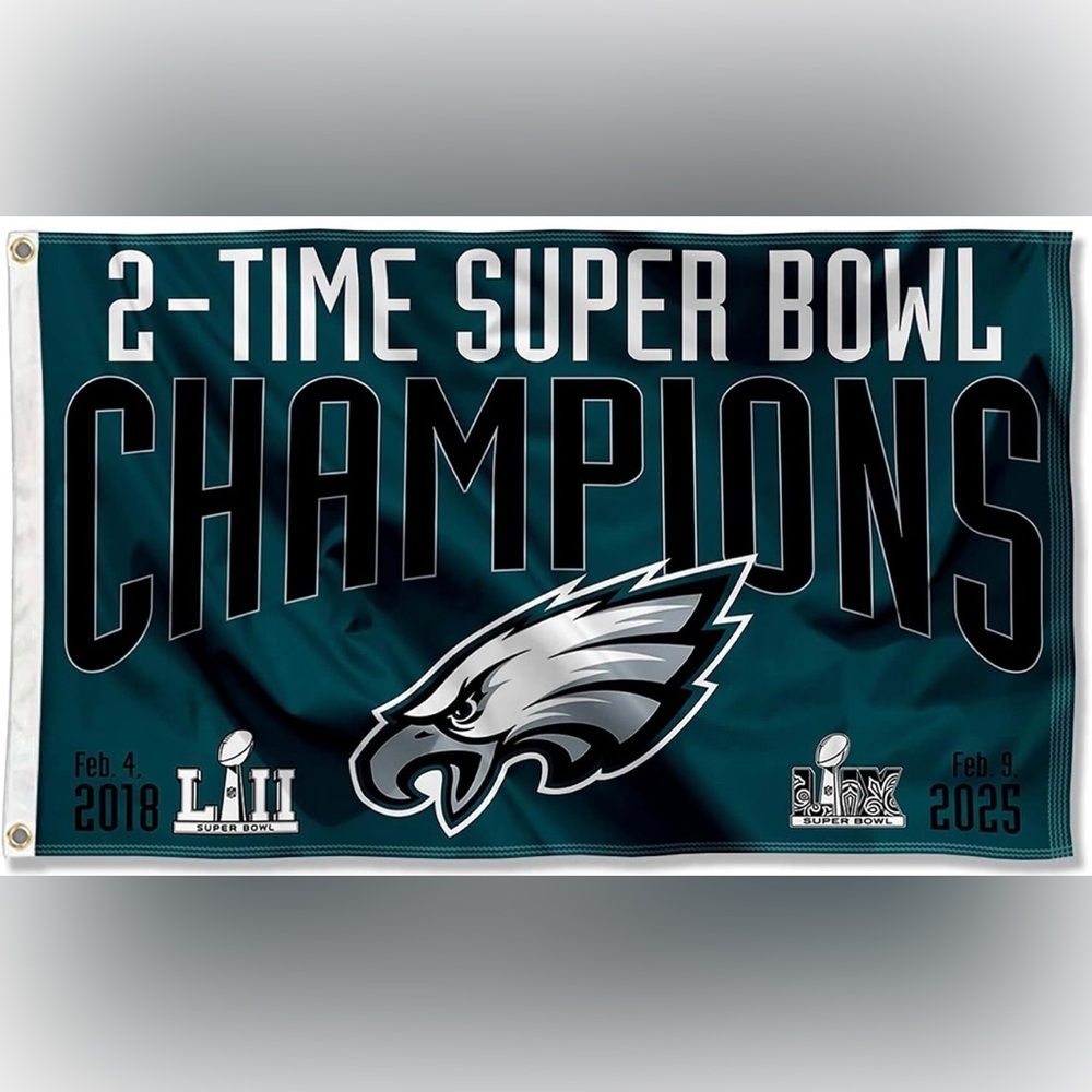 Philadelphia Eagles 2-Time Super Bowl Champions Banner